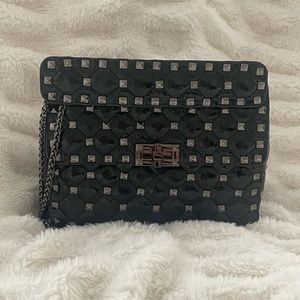 Studded leather shoulder bag